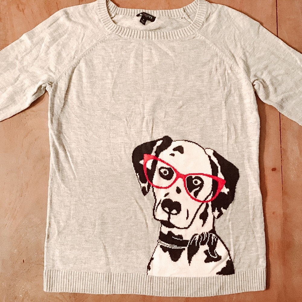 Talbots Intarsia Dalmatian Sweater